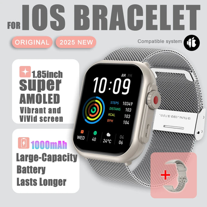 For Xiaomi Ultra Men Women 1000mAh AMOLED Heart Rate 100+Sport Bluetooth Call GPS Track Waterproof Smart Watch For IOS Android