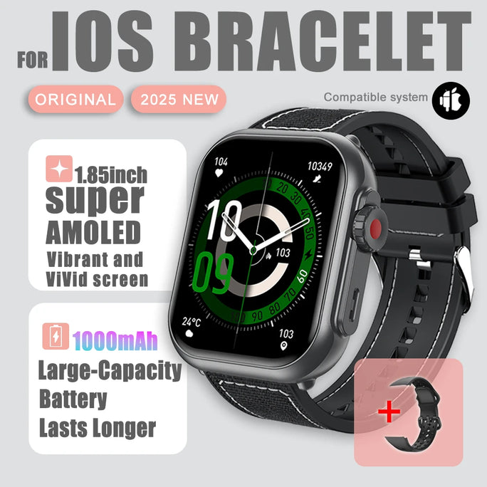For Xiaomi Ultra Men Women 1000mAh AMOLED Heart Rate 100+Sport Bluetooth Call GPS Track Waterproof Smart Watch For IOS Android