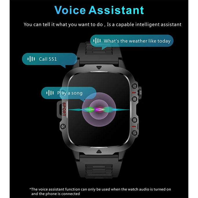 For Xiaomi Rugged Military GPS Smart Watch Men AMOLED 1.96"HD Health Monitor Bluetooth Call Waterproof Outdoor Sports SmartWatch
