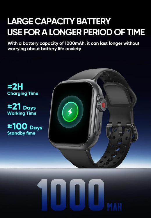 For Xiaomi Ultra Men Women 1000mAh AMOLED Heart Rate 100+Sport Bluetooth Call GPS Track Waterproof Smart Watch For IOS Android