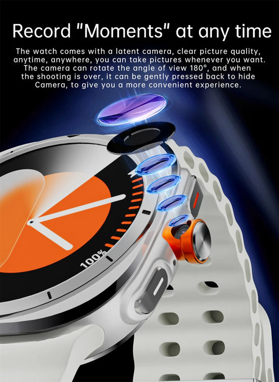 U8 Ultra IOS Android 9.0 Smart Watch Men 4G 5G SIM Card WiFi NFC GPS Compass 32GB Smartwatch Rotating Camera Sport Watch 7 Ultra