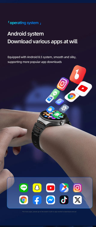 Smart Watch 5G Android Smartwatch With 1.75'' Amoled Larger Screen 1500Mah Battery 800W Rotary HD Camera GPS WIFI app Download