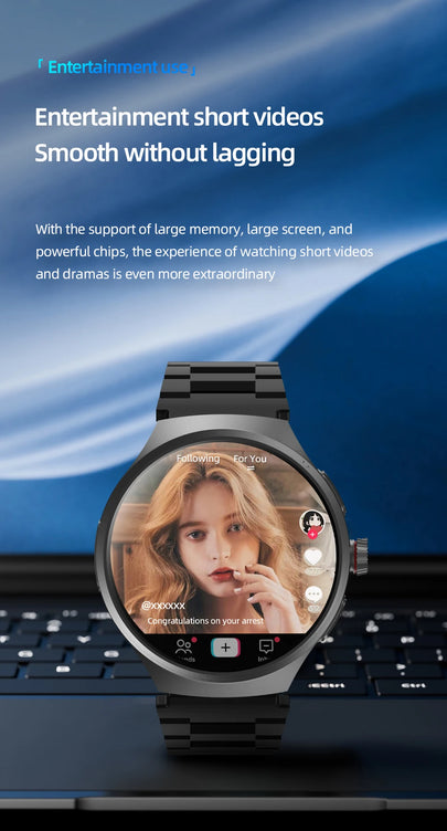 Smart Watch 5G Android Smartwatch With 1.75'' Amoled Larger Screen 1500Mah Battery 800W Rotary HD Camera GPS WIFI app Download